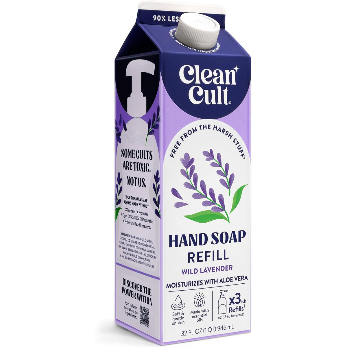 Cleancult Liquid Hand Soap Refill - Wild Lavender - Moisturizes Dry & Sensitive Skin - Made with