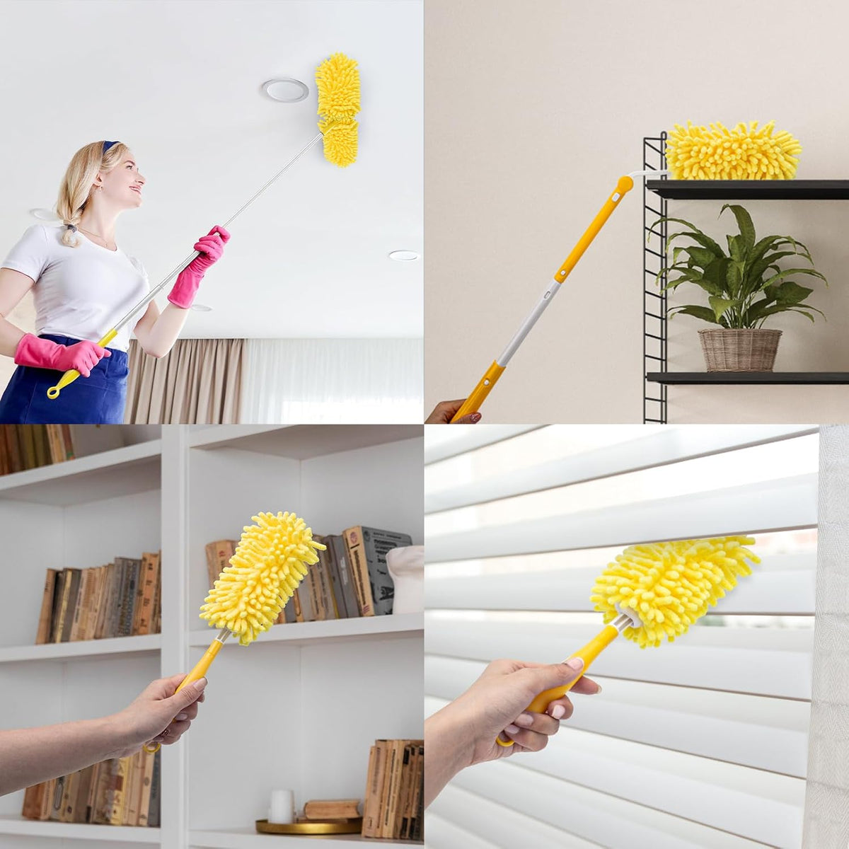 KeFanta Reusable Duster Refill for Swiffer, 360° Heavy Duty Duster Refills 8Pcs with 1 Handle