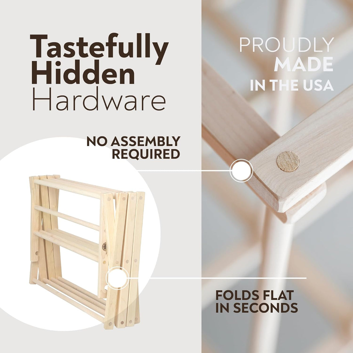 Pennsylvania Woodworks Premium American Maple Clothes Drying Rack - Handcrafted in Pennsylvania