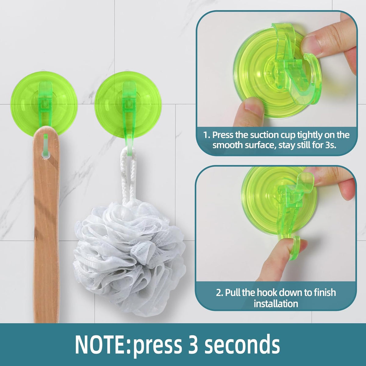 Antimbee Suction Hooks, 10 Pack Reusable Hangers, Removable Small Suction Cups for Shower