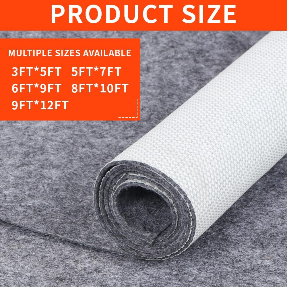 Non-Slip Rug Pads 7 x 9ft, 100% Waterproof Extra Large Area Rugs Non Skid Rug Pad for All Floors