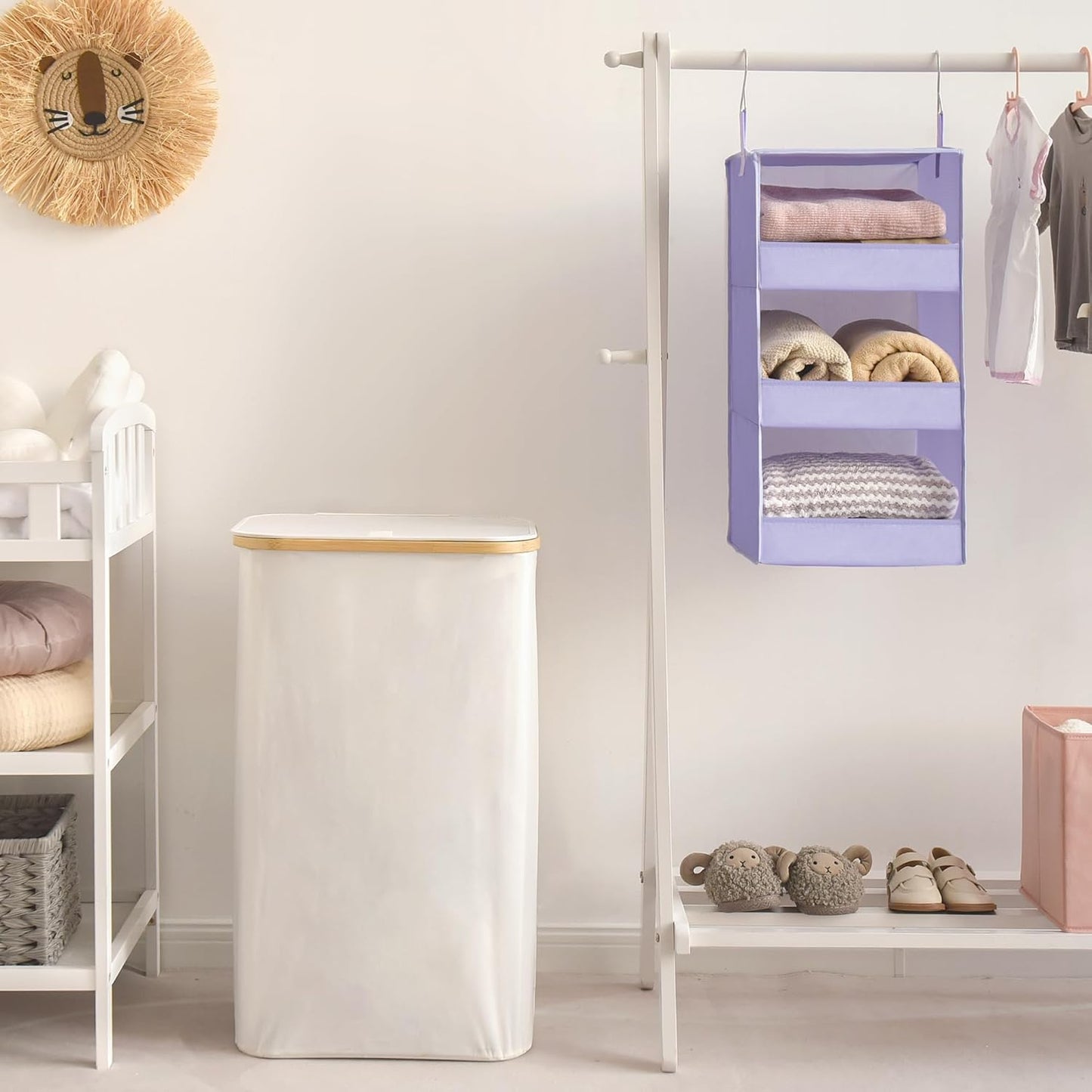 GRANNY SAYS 3 Shelf Hanging Closet Organizers and Storage, Collapsible Closet Storage Organizer