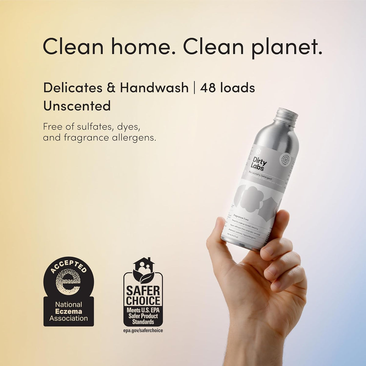 Dirty Labs | Hand Wash and Delicates | Scent Free | 32 Loads (8.6 fl oz) | Bio Enzyme Liquid