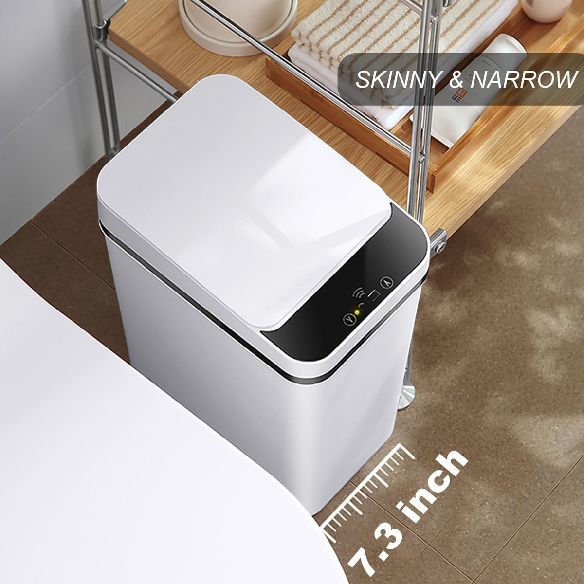 Yatmung Skinny Trash Can Automatic Touchless - 4 Gallons Motion Sensor Bathroom Trash Can