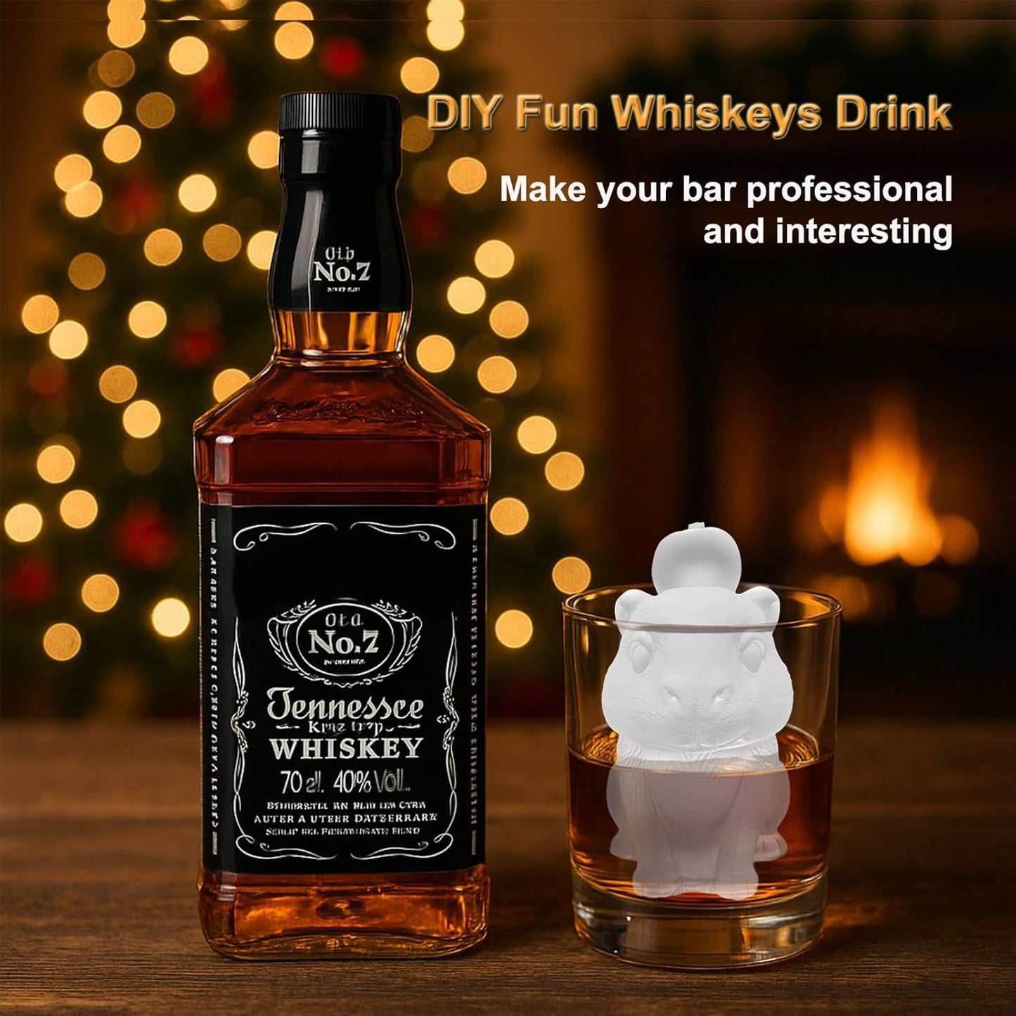 3D Capybara Ice Cube Silicone Molds Tray for Whiskey, Cocktail, Drink Decor, Bar; Rich Details.