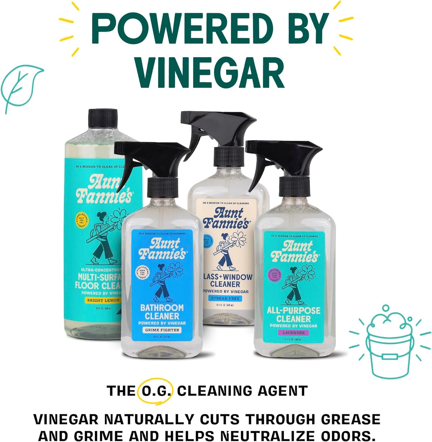 Aunt Fannie's Ultra Concentrated Floor Cleaner Vinegar Wash, Multi-Surface Solution For Mopping