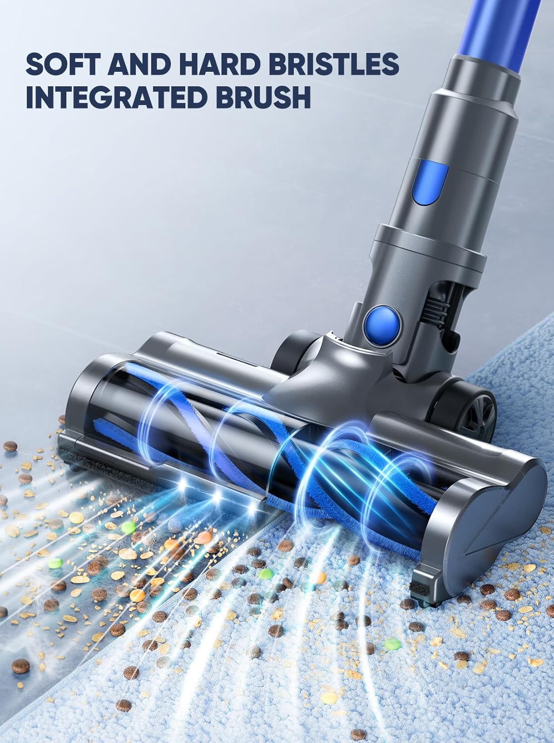 Cordless Vacuum Cleaner, 45KPA 550W Vacuum Cleaners for Home, Stick Vacuum with Color Touch