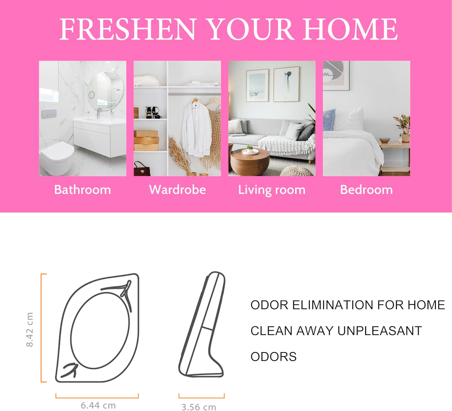 Air Freshener for Home, 4 Pack, Peach, Odor Eliminator for Small Area Closets Bathroom Pets Strong