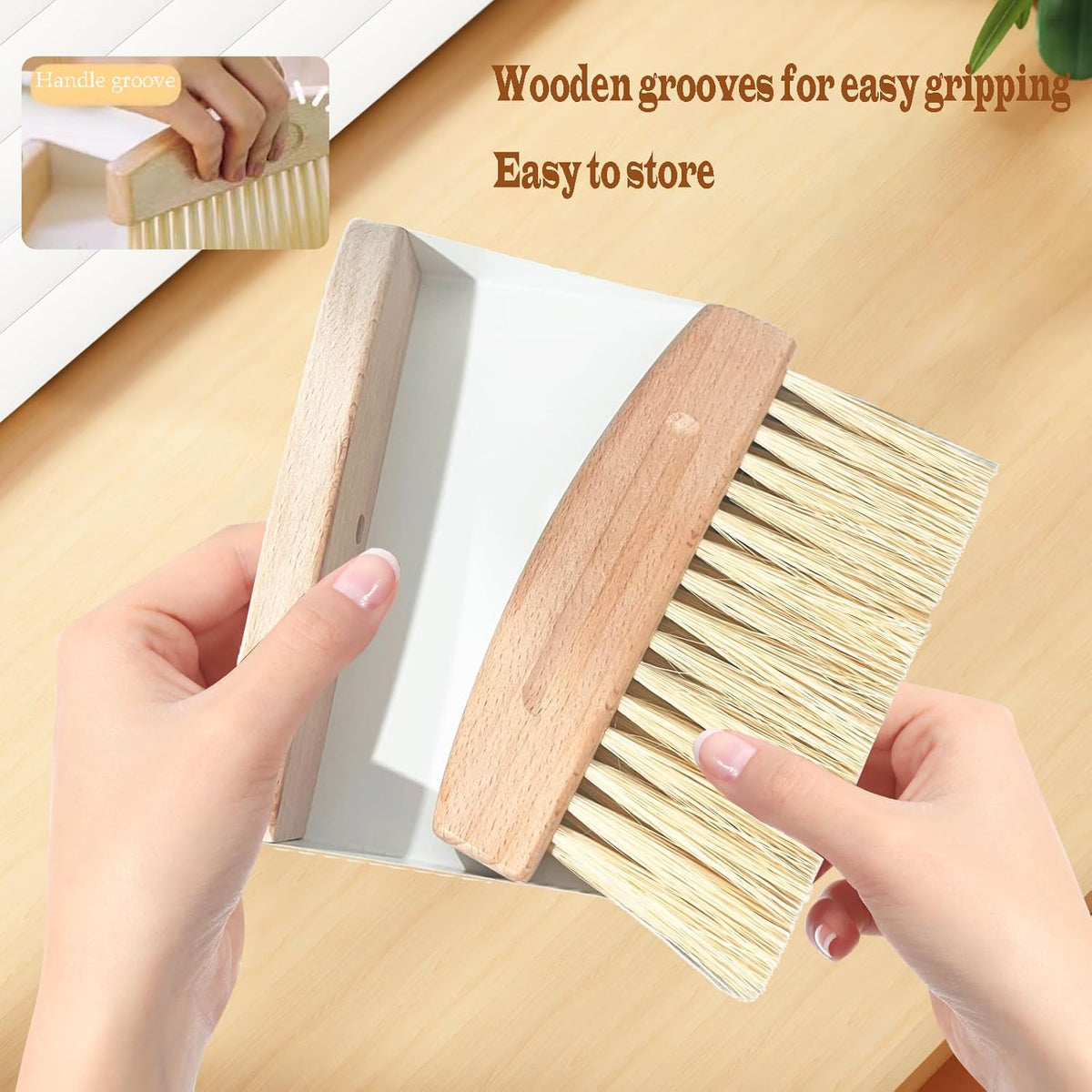 Mini Broom and Dustpan Set Small Metal Dustpan and Brush Set Hand Whisk Broom for Home Office