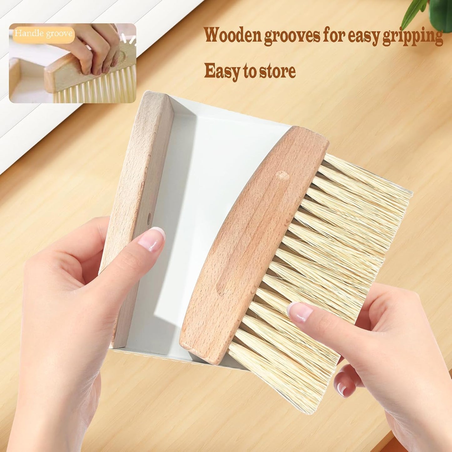 Mini Broom and Dustpan Set Small Metal Dustpan and Brush Set Hand Whisk Broom for Home Office