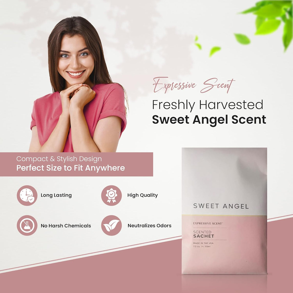 Expressive Scent 6 Pack Sachet (Sweet Angel) Long Lasting Home Fragrance for Drawers Dressers