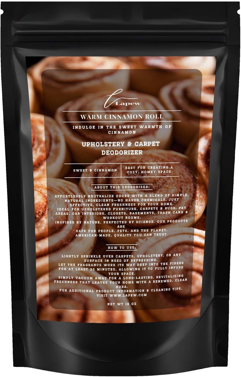 Warm Cinnamon Roll Carpet Freshener Powder 16 oz | Powerful Odor Eliminator for Home | Upholstery