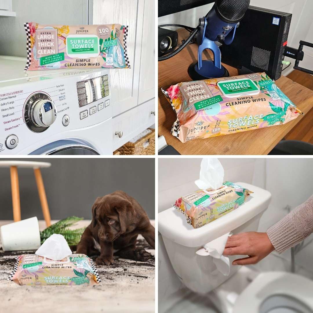 6 Packs Surface Cleaning Wipes Bleach Free, Thick & Large Dispose, All-Purpose Cleaner for