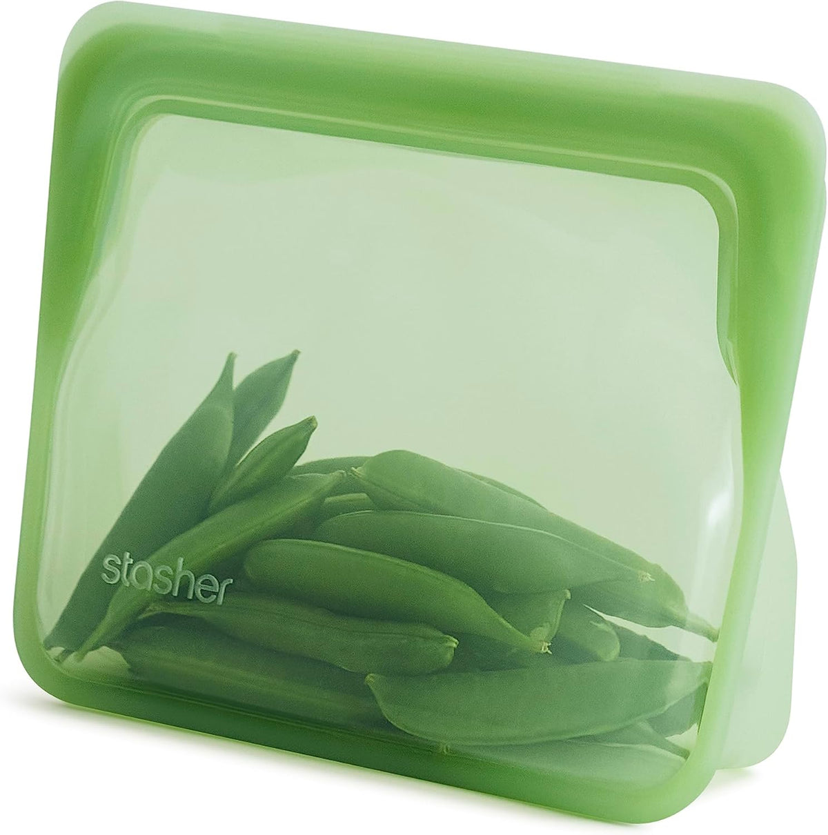 Stasher Premium Silicone Reusable Food Storage Stand-Up Mini Bag, Green, Microwave, Sous Vide