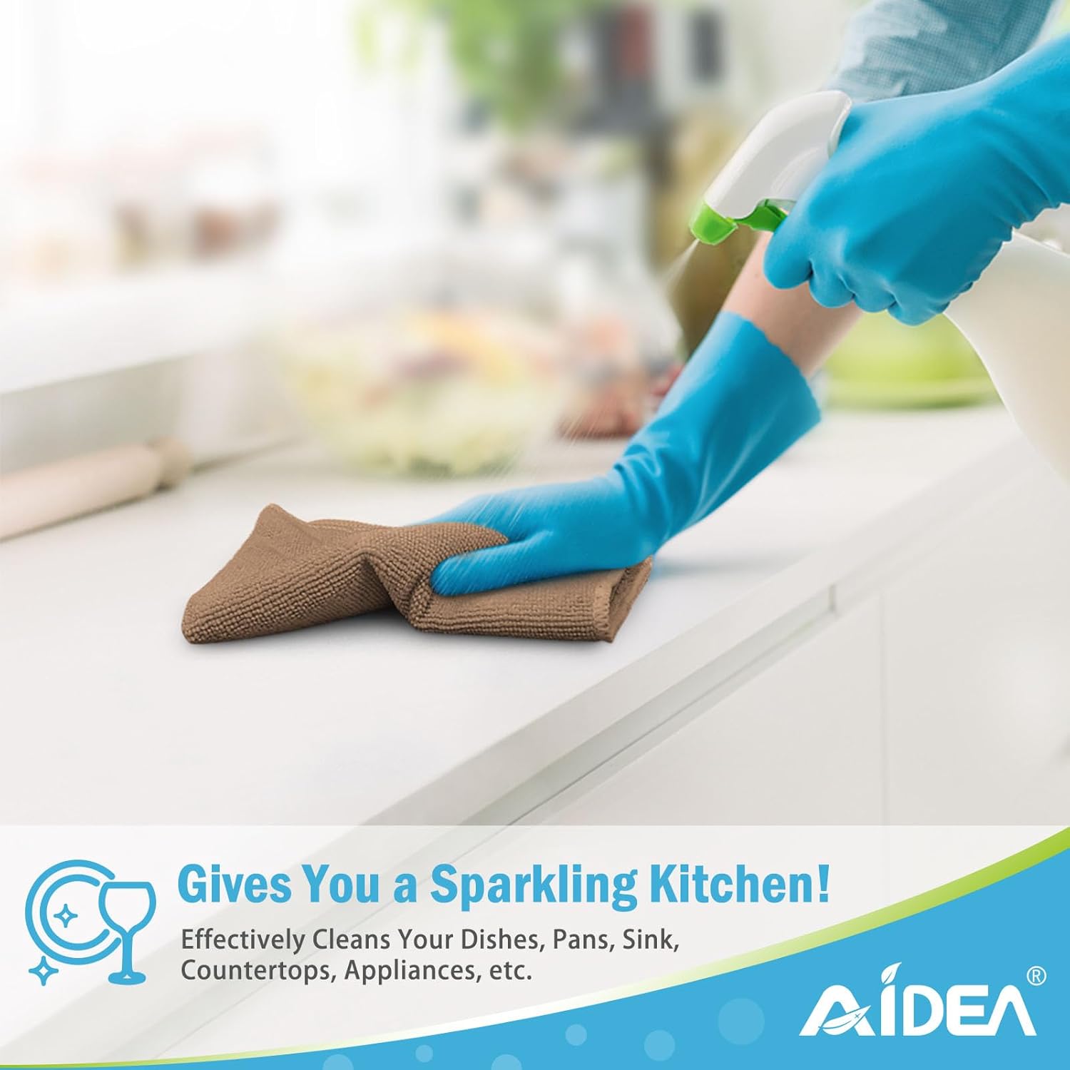 AIDEA Microfiber Cleaning Cloth-12PK, Soft Microfiber Towels for Cars, Absorbent Cleaning Rags