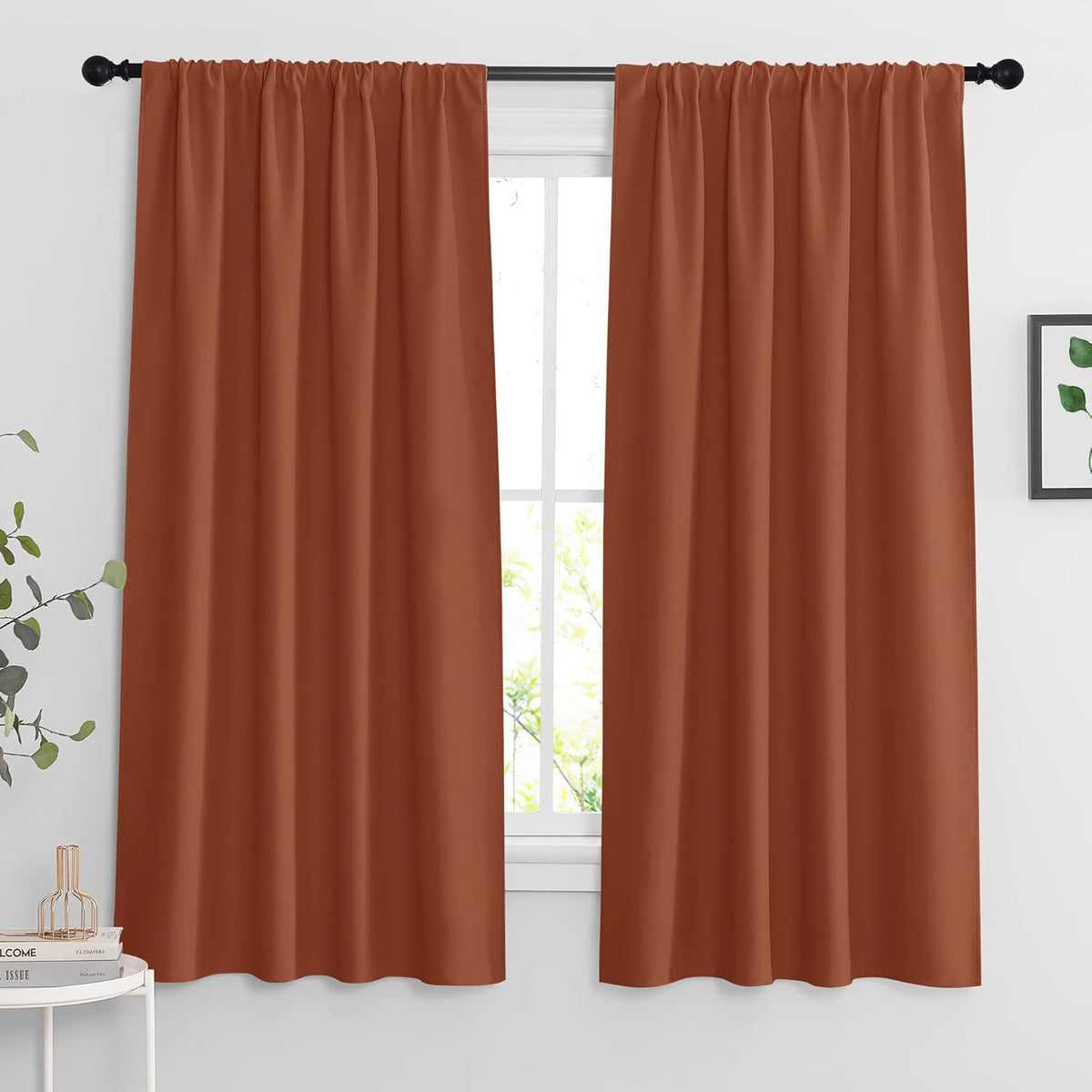 RYB HOME Blackout Curtains for Living Room, All Lights Blocking Rod Pocket Design Thermal Insulated