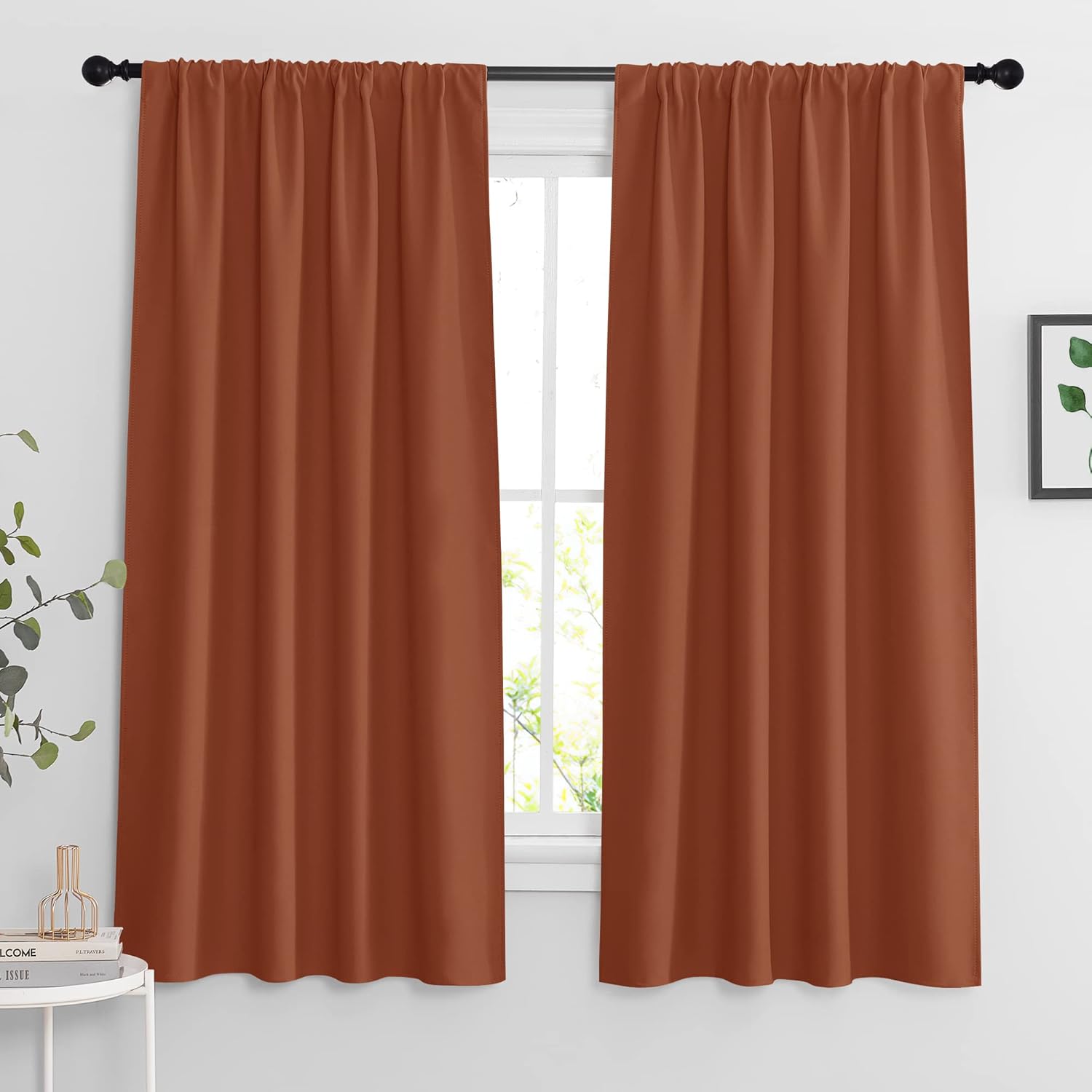 RYB HOME Blackout Curtains for Living Room, All Lights Blocking Rod Pocket Design Thermal Insulated
