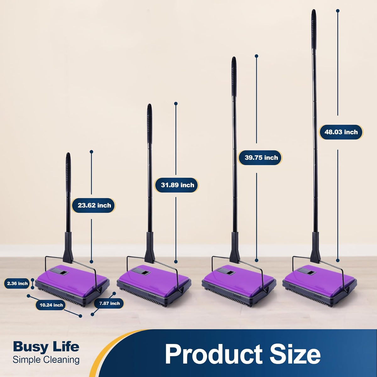 Yocada Carpet Sweeper Cleaner Manual Household Sweeper for Home Office Low&Undercoat Carpets Rugs