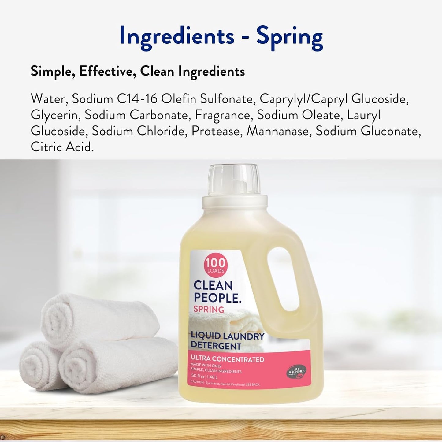 The Clean People Liquid Laundry Detergent - Recyclable Packaging, Stain Fighting - Ultra