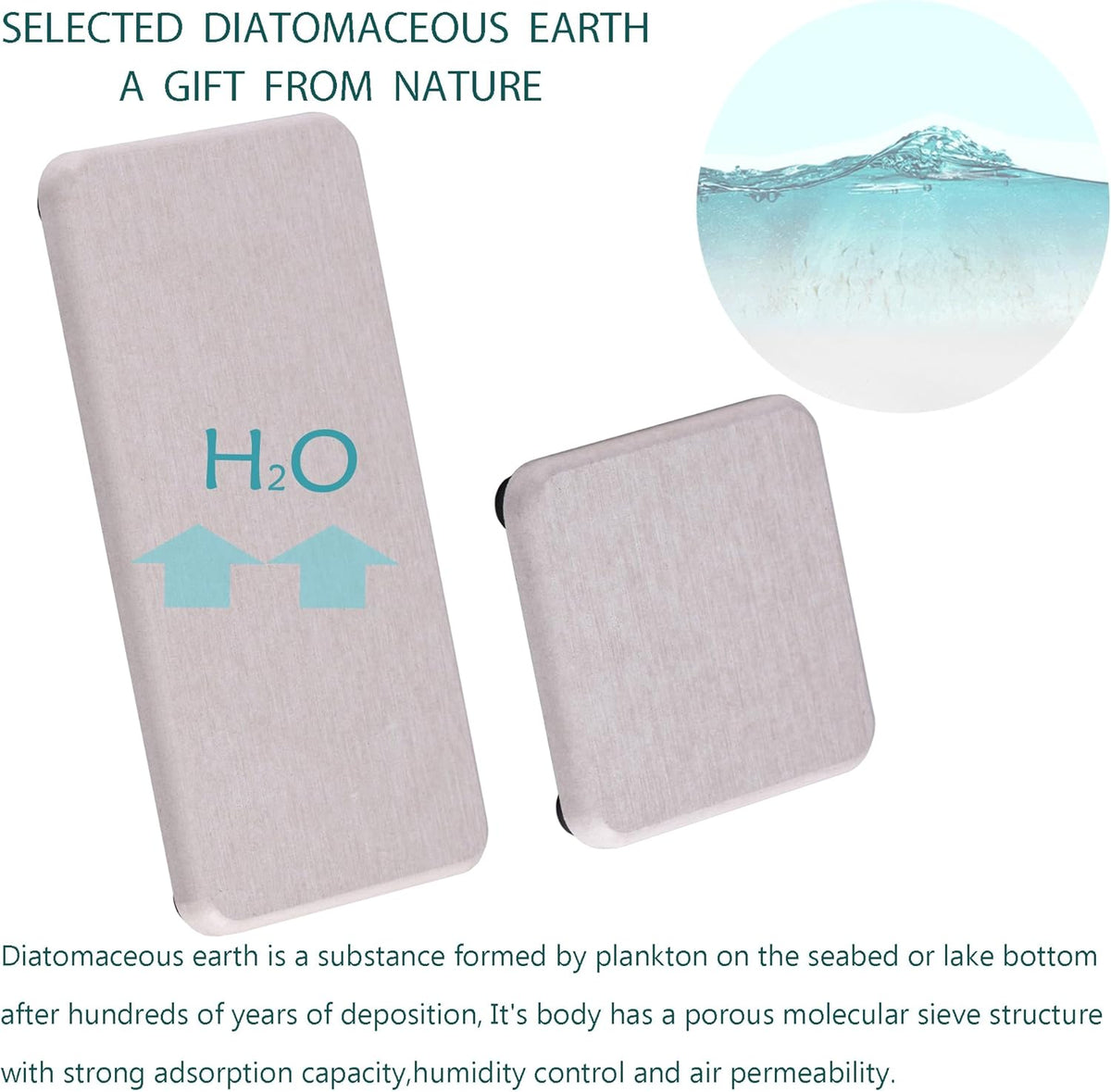Set of 4 Water Absorbent Diatomite Coasters, Diatomaceous Earth Kitchen Soap Dish, Bathroom Trays