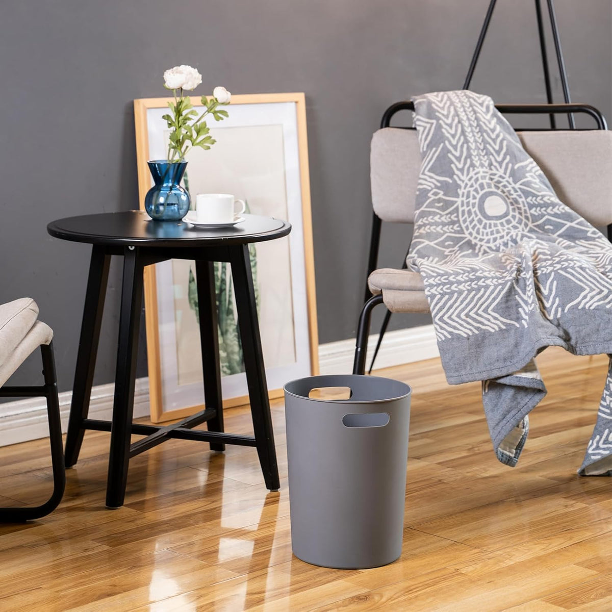 4 Pack Small Trash Can for Bathroom - 3 Gallon/12-Liter Wastebasket, Round Plastic Garbage