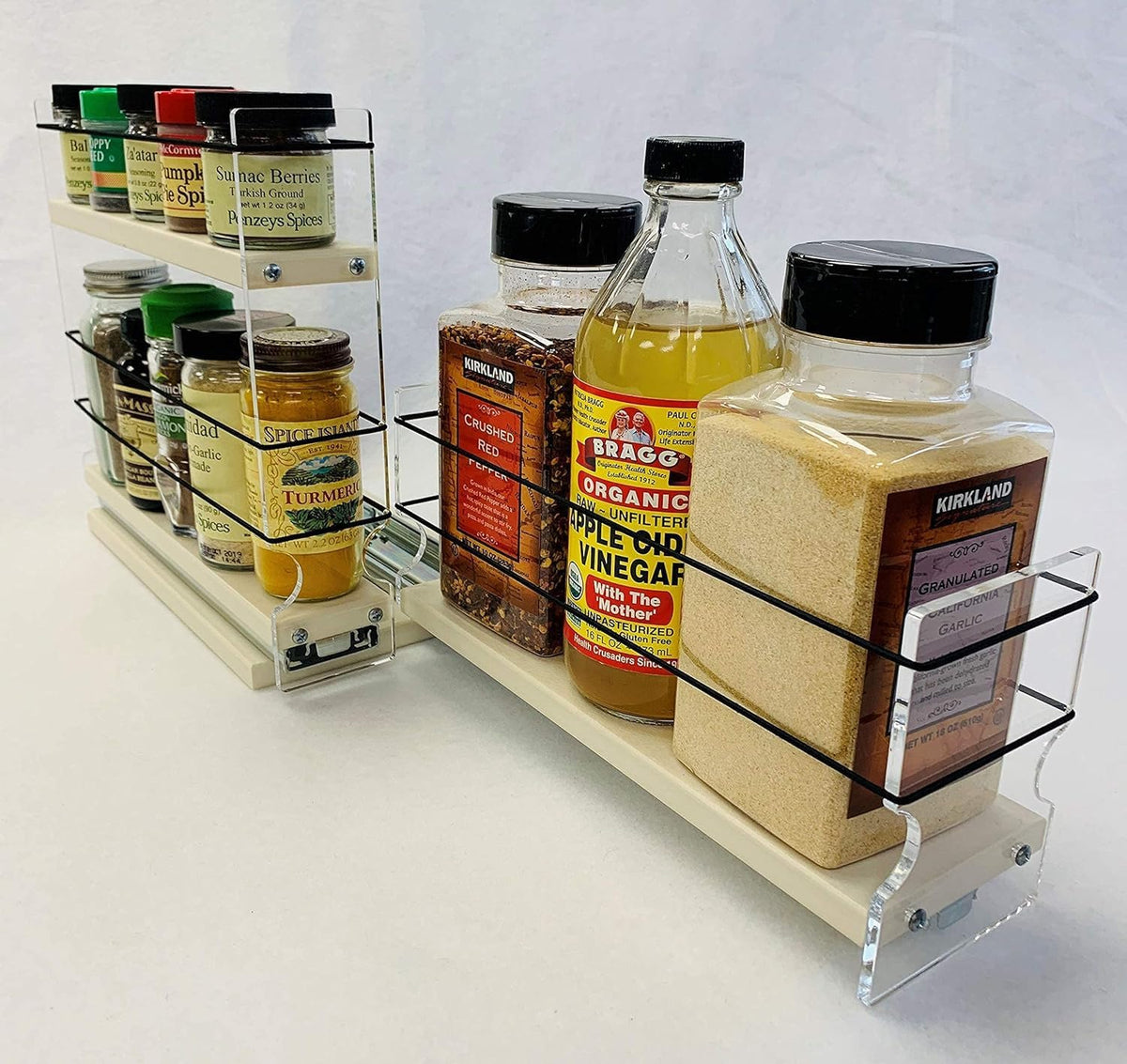 Vertical Spice Combo Spice Rack Drawer - Pull Out Pantry Organizers and Storage - Kitchen Cabinet