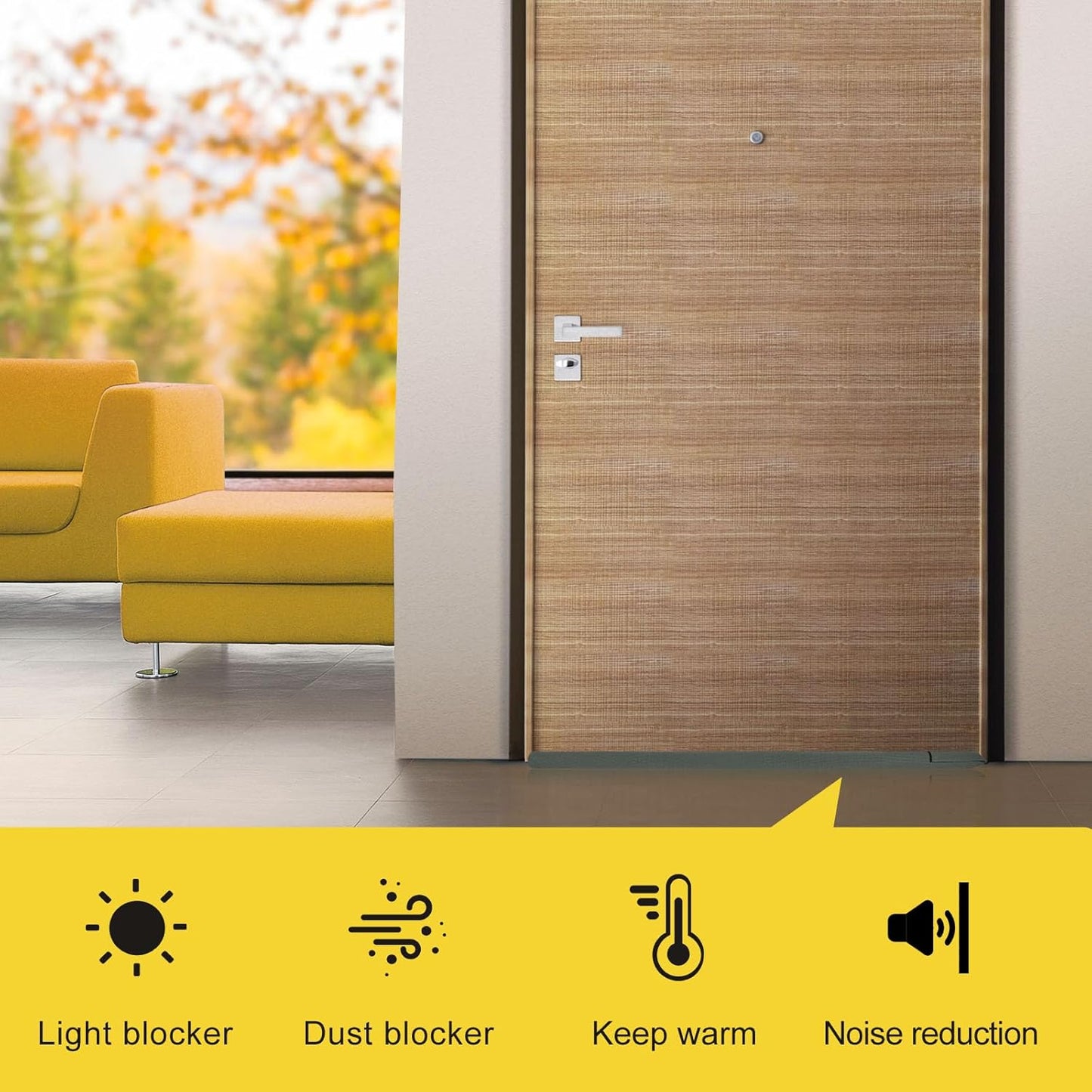 fowong Under Door Draft Stopper 32 Inch Adjustable Draft Stopper for Bottom of Door, Soundproof