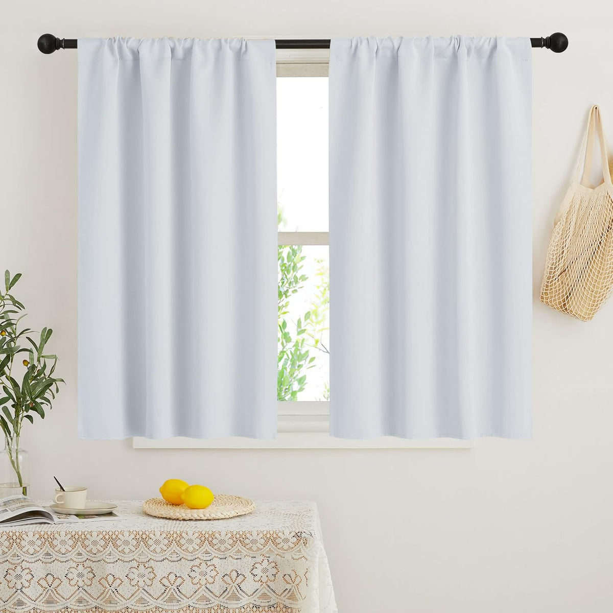 RYB HOME Small Window Curtains Blackout - Privacy Energy Saving Insulating Curtains Blinds for
