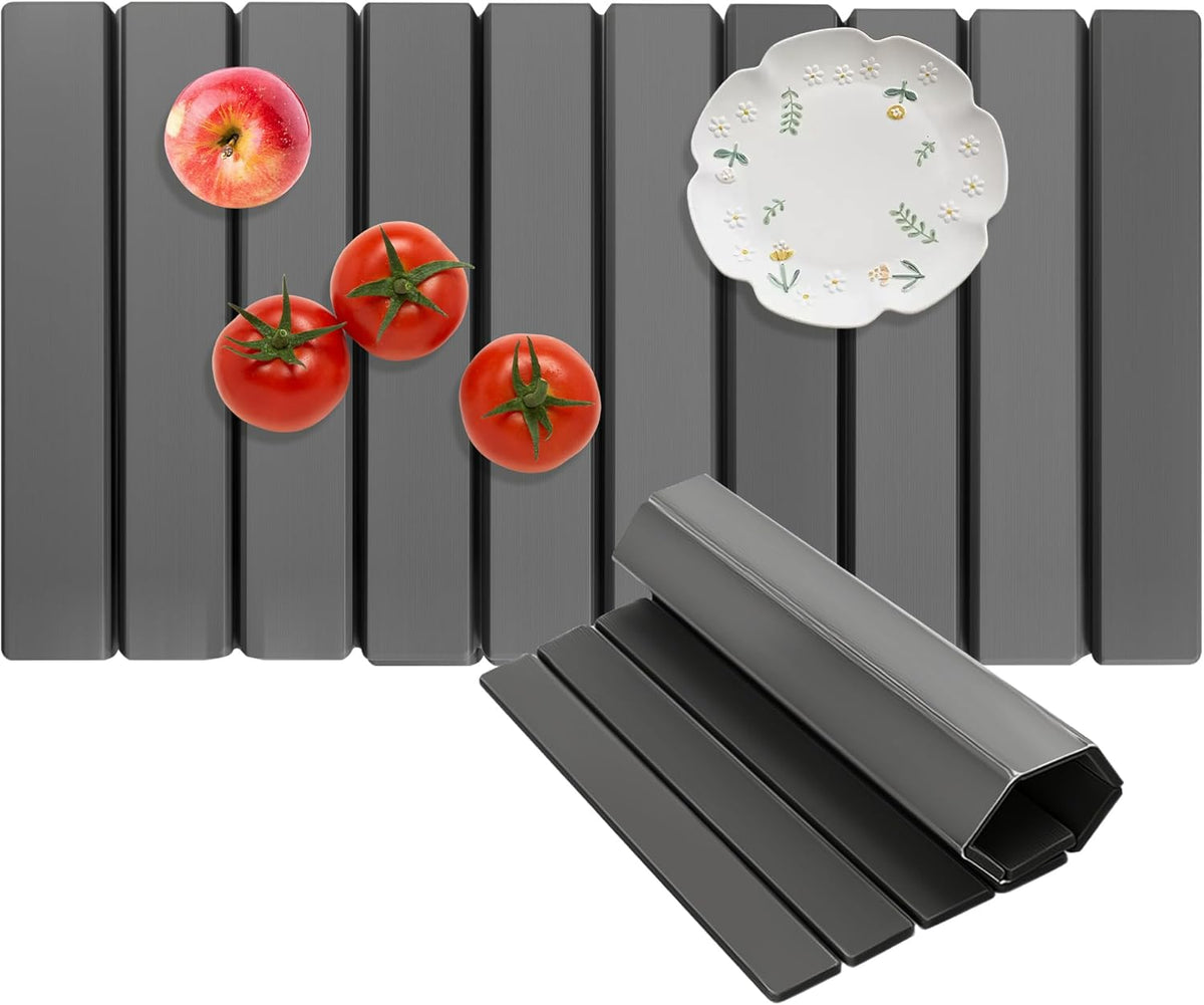 Stone Drying Mat For Kitchen Counter 24"x16" Foldable Super Absorbent Non-Slip Diatomaceous Earth