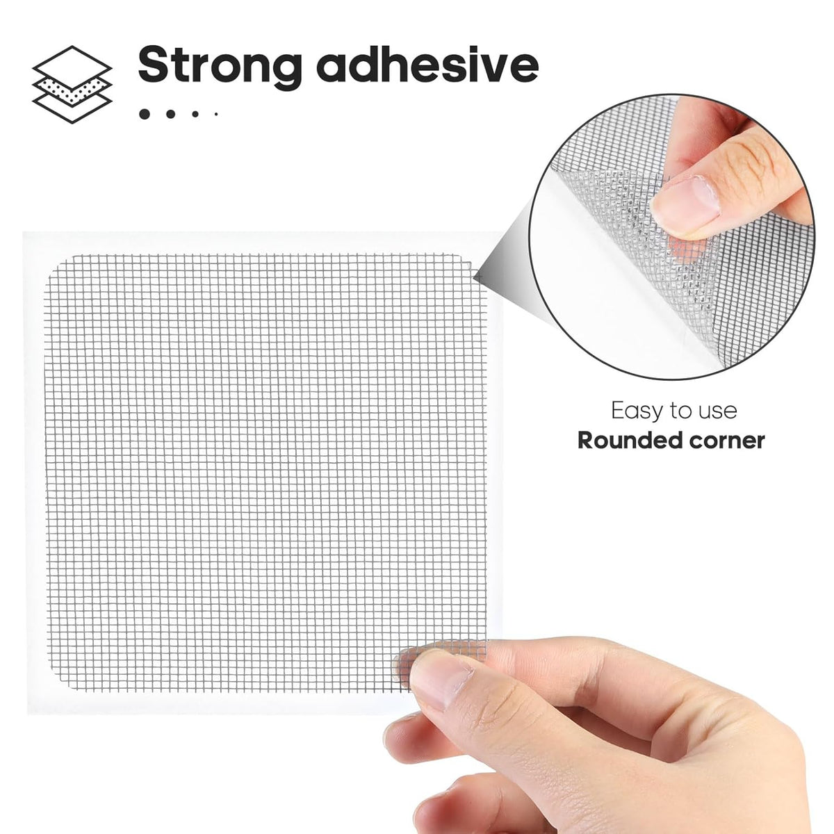 14 Sheets Window Screen Patches Repair Kit, Grey/Black 3 Sizes Window Screen Repair Kit for Mesh