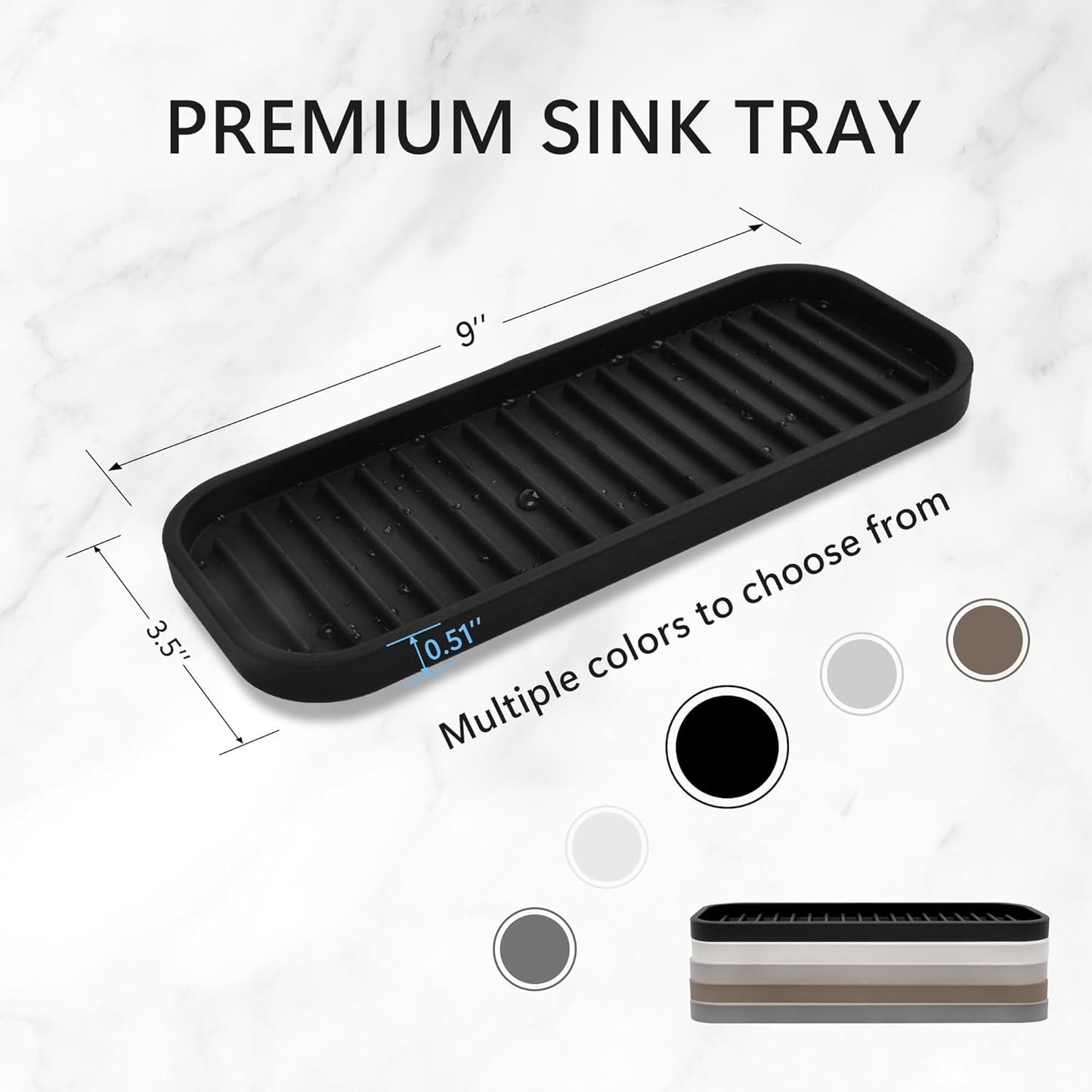 Silicone Sponge Holder Kitchen Sink Organizer Tray Dish Caddy Soap Dispenser, Scrubber Spoon