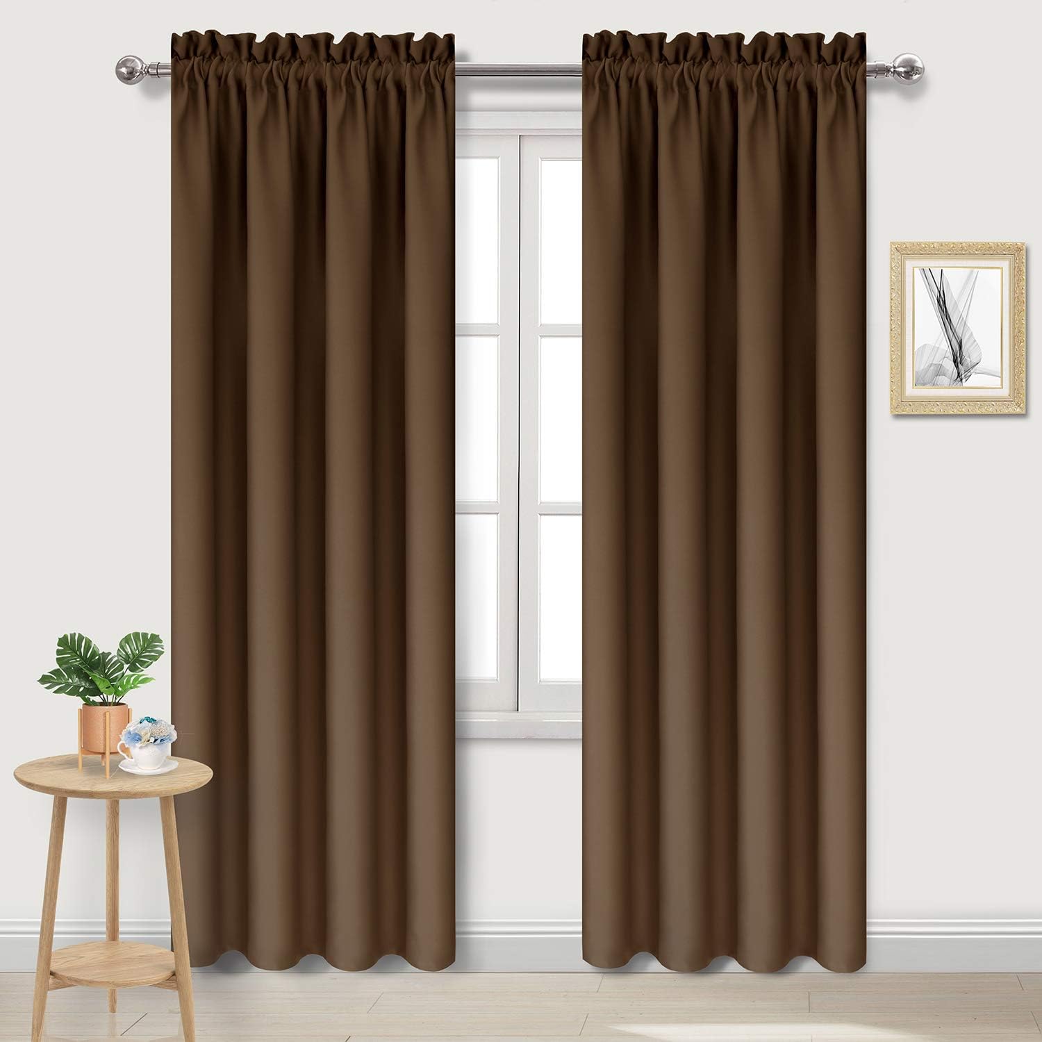 DWCN Blackout Curtains for Bedroom – Thermal Insulated Energy Saving Drapes for Living Room, Brown