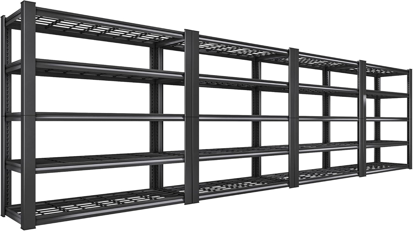 REIBII 3010LBS Storage Shelves 72" H Garage Shelving Heavy Duty Metal Shelving 5 Tier Adjustable