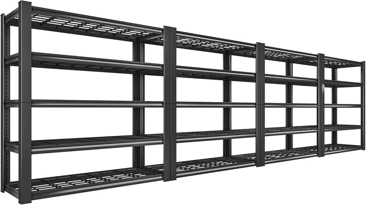 REIBII 3010LBS Storage Shelves 72" H Garage Shelving Heavy Duty Metal Shelving 5 Tier Adjustable