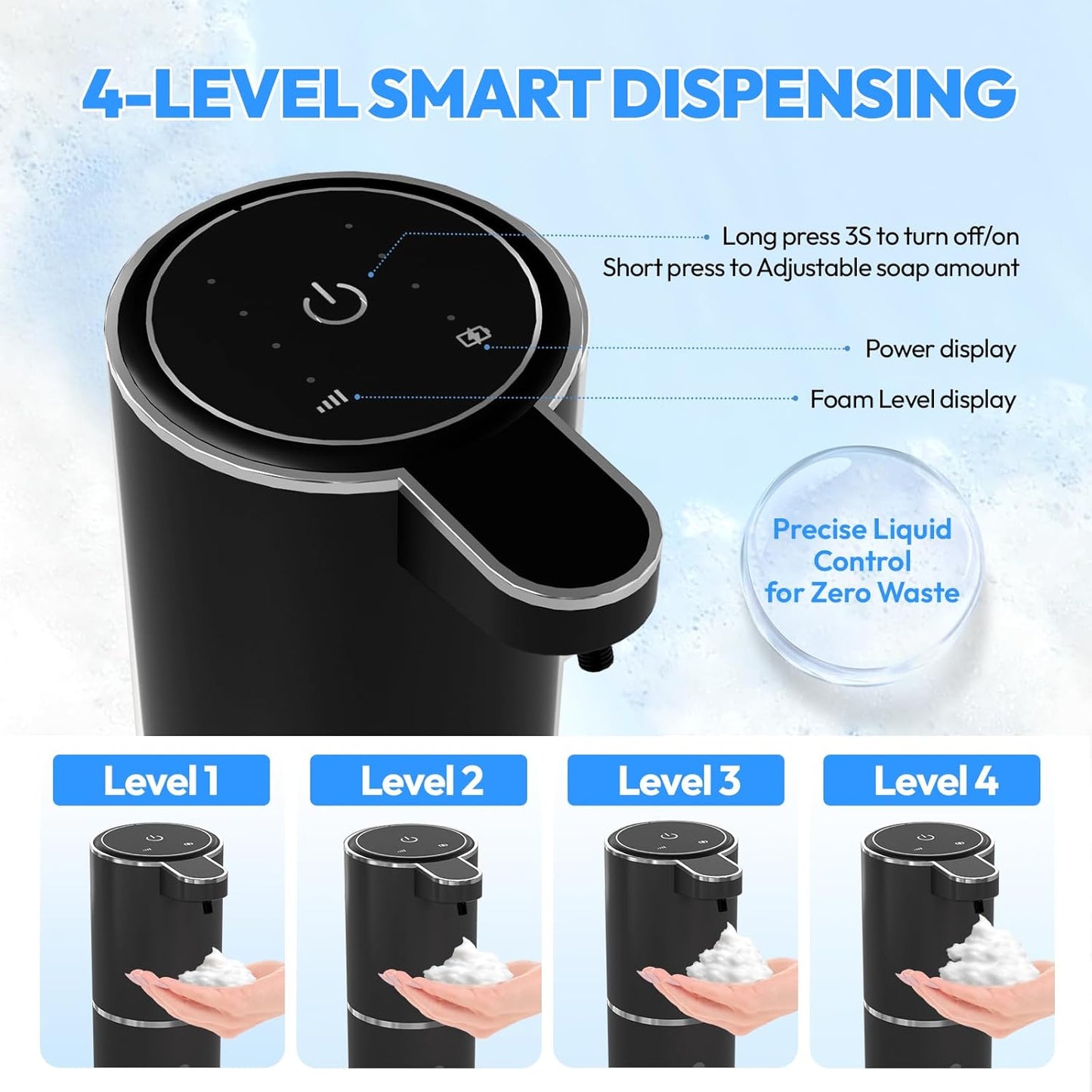 2 Pack Automatic Foaming Soap Dispenser,Touchless Foam Soap Dispenser,12.8oz Rechargeabled Wall