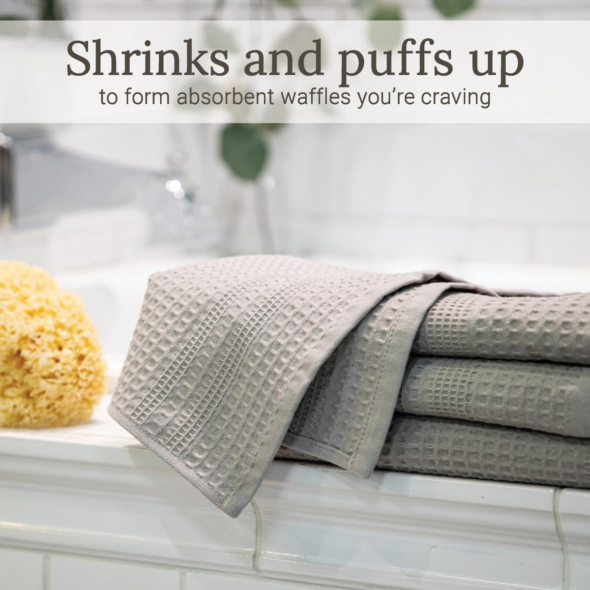 GILDEN TREE Waffle Towel Set Quick Dry Thin | 2 Bath Towels | 2 Hand Towels | 2 Washcloths, Classic