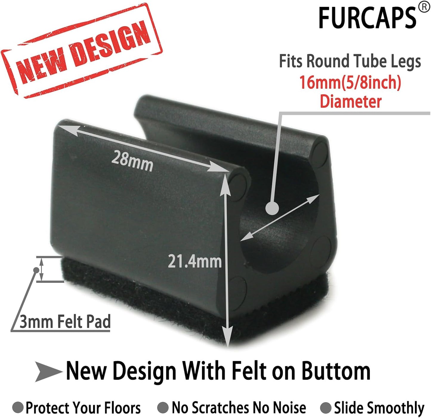 Rectangle U Shaped Chair Leg Tips Cap with Felt Pads,Furniture Feet Protector Slide Smoothly