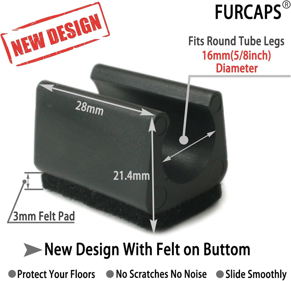 Rectangle U Shaped Chair Leg Tips Cap with Felt Pads,Furniture Feet Protectors Slide Smoothly