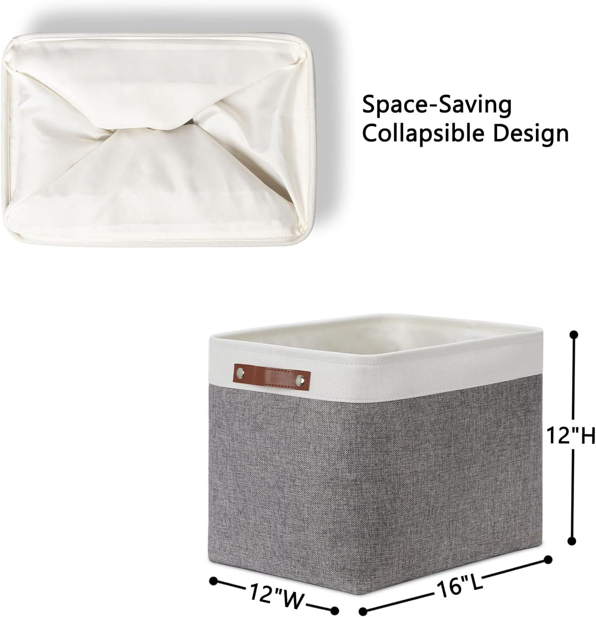 DULLEMELO Storage Baskets Large 16"x12"x12" Rectangular Storage Bins Baskets for Organizing [2