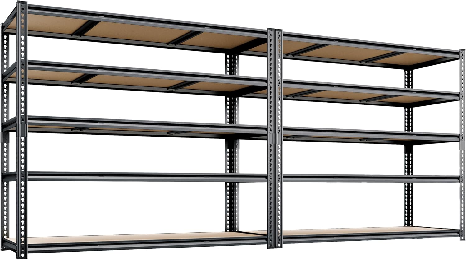 48"W Garage Shelving, 3050LBS Storage Shelves heavy duty, 5 Tier Metal Shelving Unit Adjustable