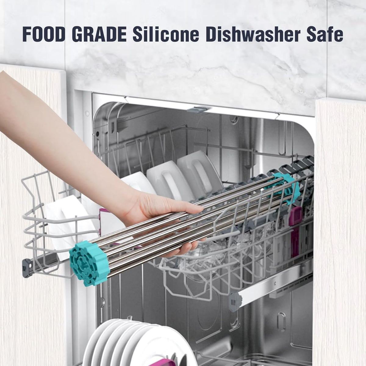 Tomorotec 17.7" x 12.5" Roll Up Dish Drying Rack Over Sink Drying Rack Sink Cover Kitchen Sink