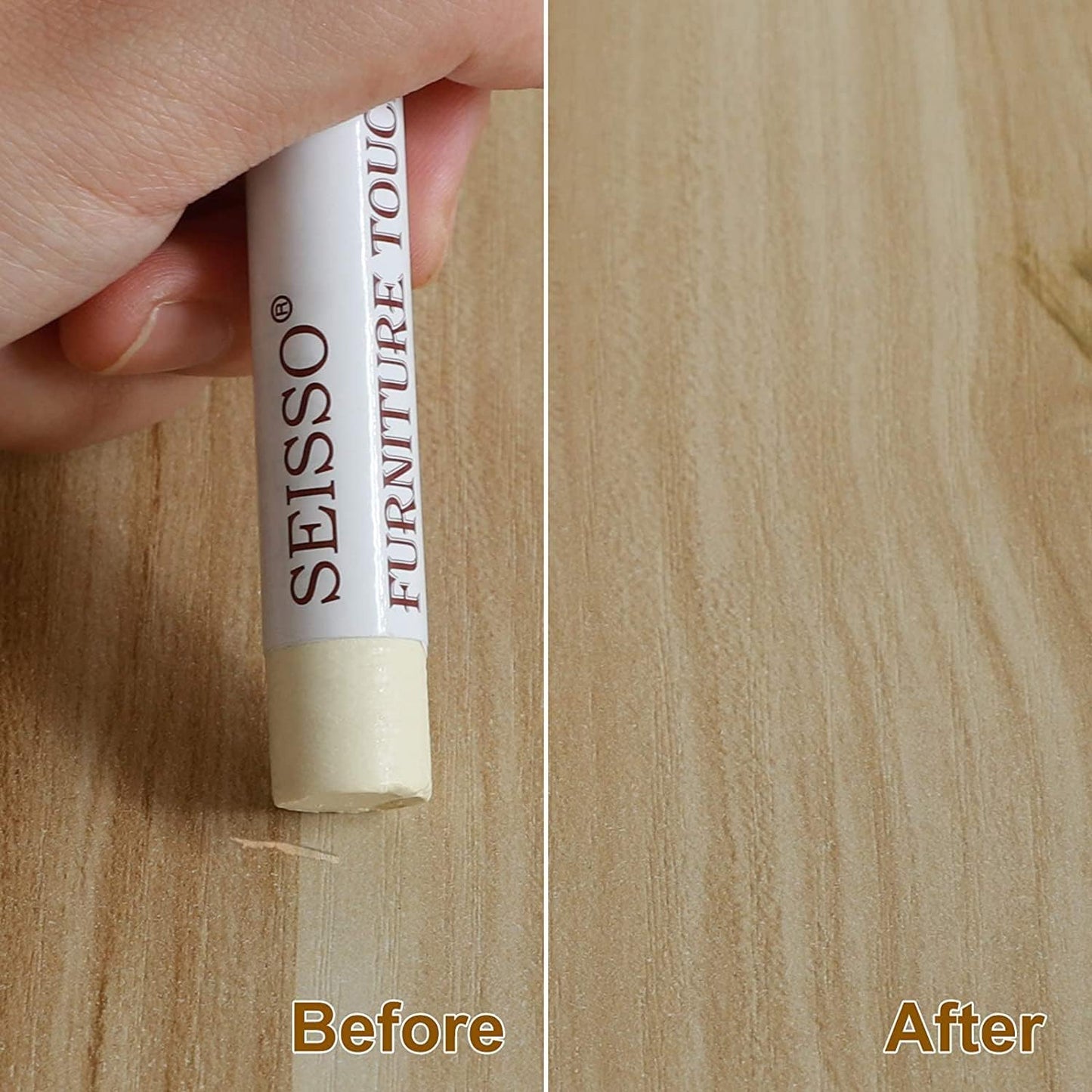 SEISSO Wood Filler Sticks, Furniture Wax Crayons for Scratches, 10 Pcs Wood Floor Repair Wax Filler