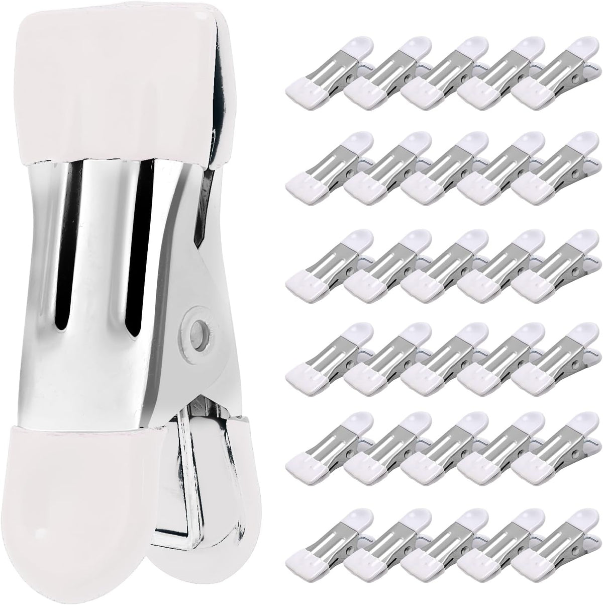 Clothes Pins Heavy Duty 30 Pack - 2.17 Inch Metal Chip Clips, Clothespins for Photo Drying