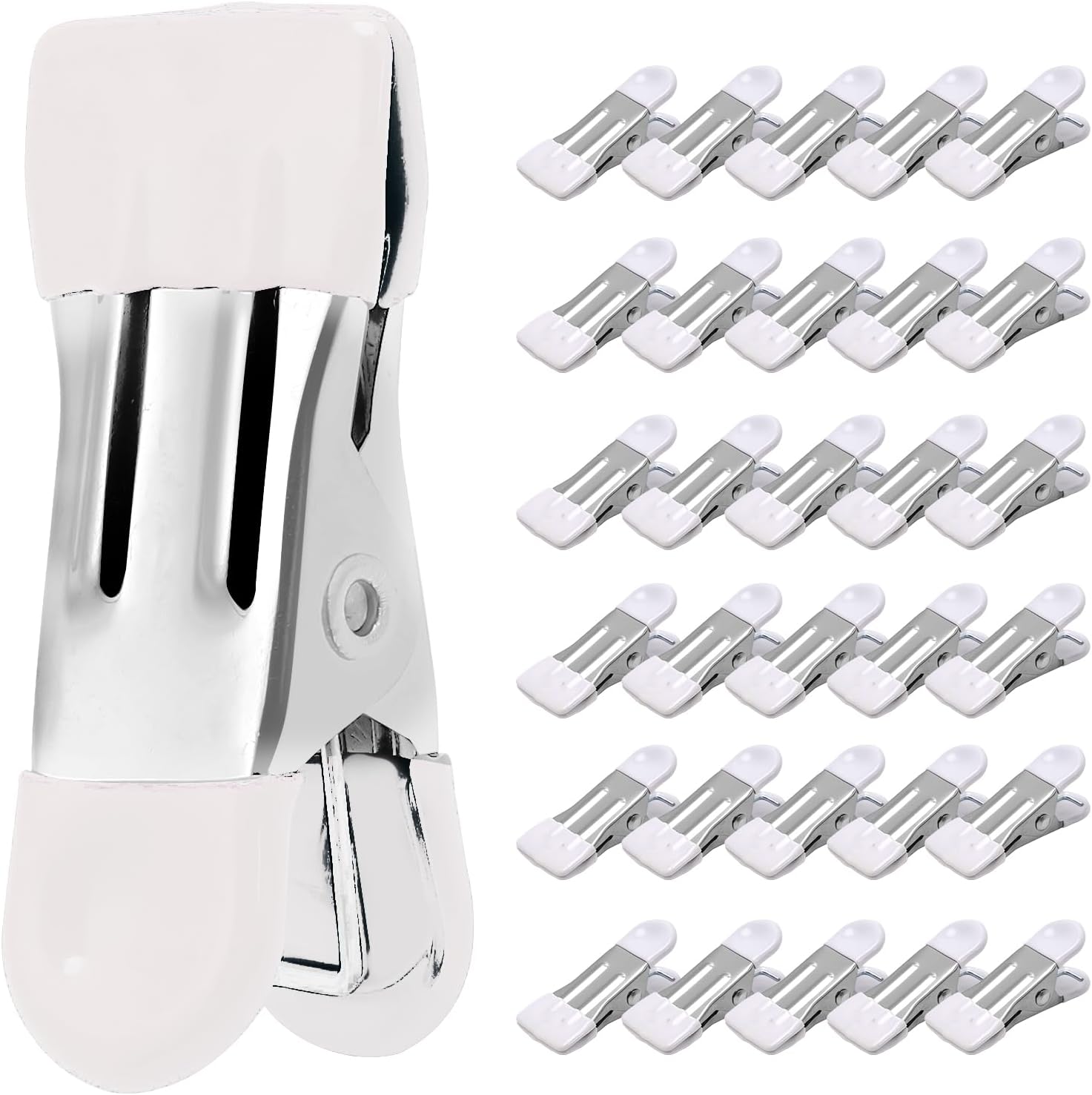 Clothes Pins Heavy Duty 30 Pack - 2.17 Inch Metal Chip Clips, Clothespins for Photo Drying