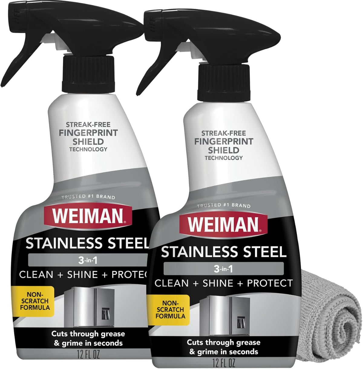 Weiman Stainless Steel Cleaner and Polish - 2 Pack - Removes Fingerprints, Residue, Water Marks and