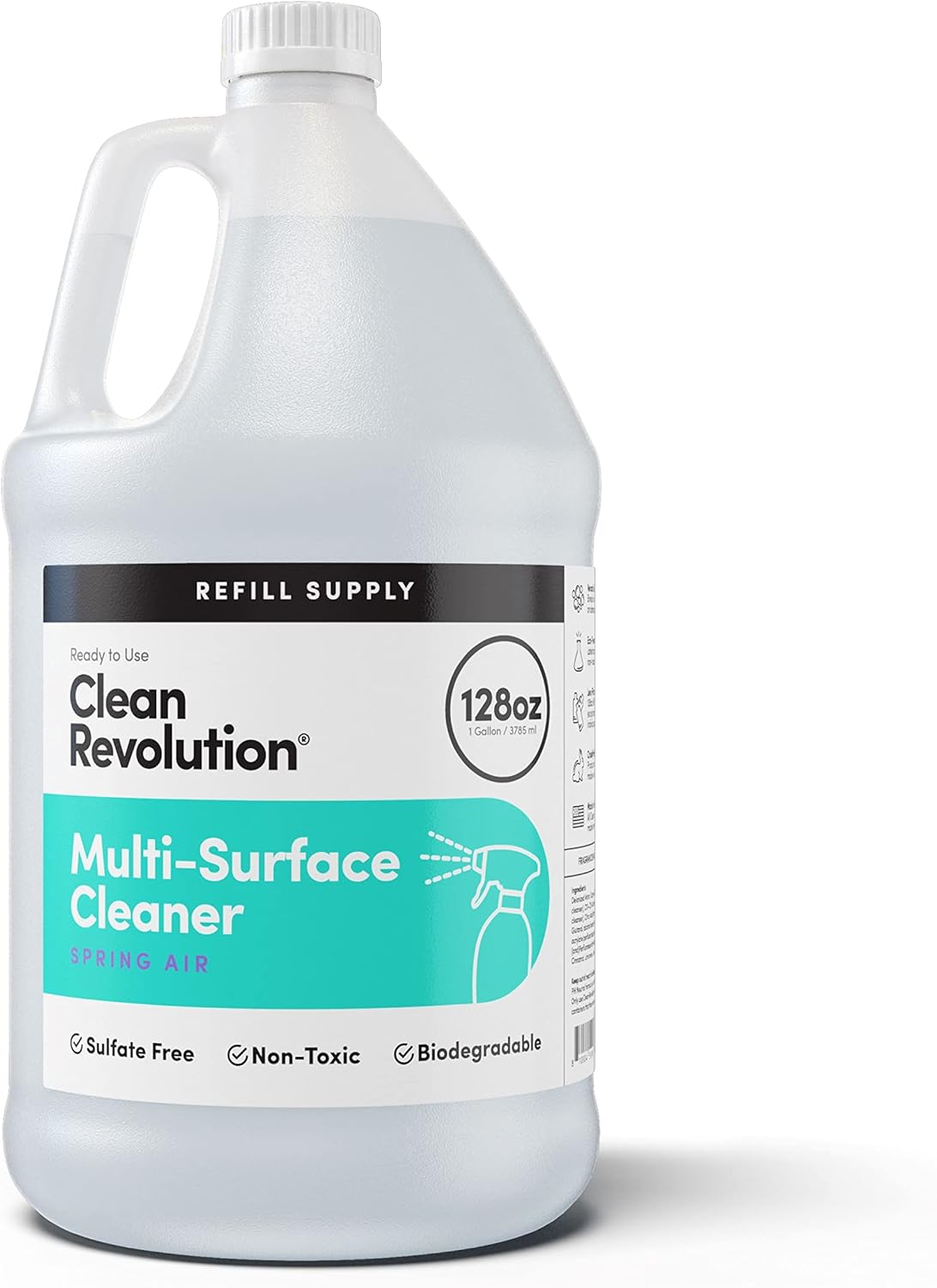 Clean Revolution Multi Surface Cleaner Refill Supply, Non-Toxic, Eco-Friendly & Plant-Based, Ready