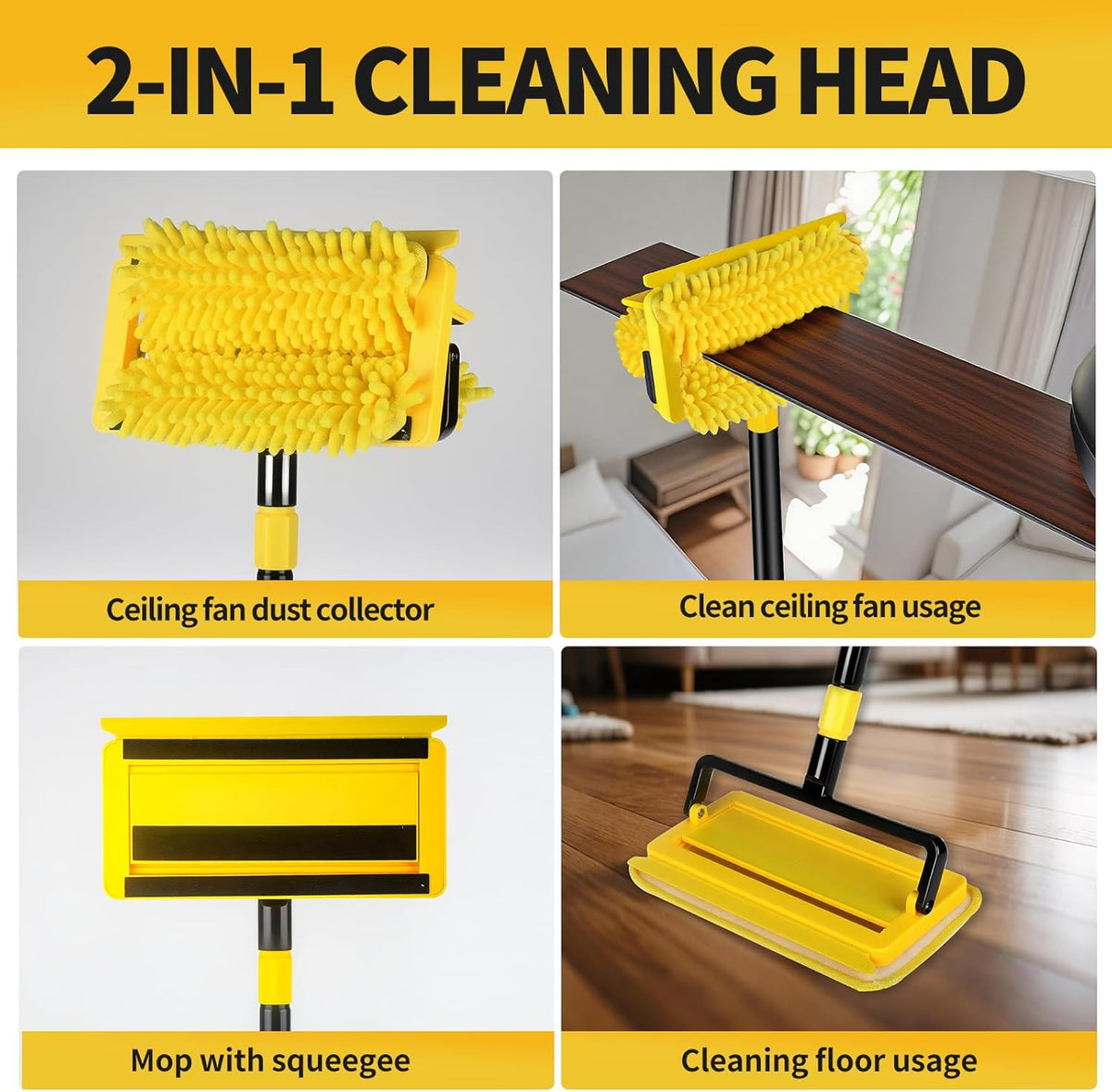 High Ceiling Fan Cleaner Duster for Fans Blades Cleaner with 78.7in Extension Pole Extra Long