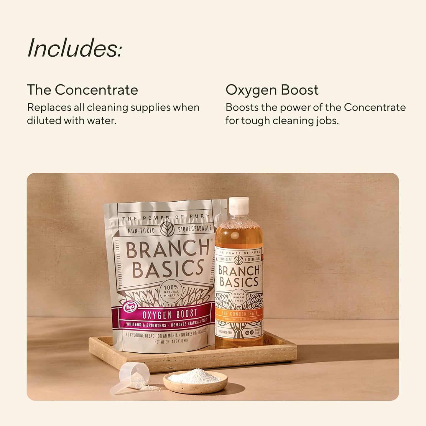 Branch Basics Concentrate + Oxygen Boost REFILL: Stain Remover and All Purpose Cleaner Duo |