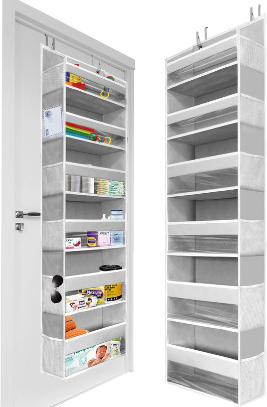 HOMELUX THEORY 1 PC Heavy Duty Over the Door Organizer 55x14x6.7, 6 Large Front & 12 Side Pockets