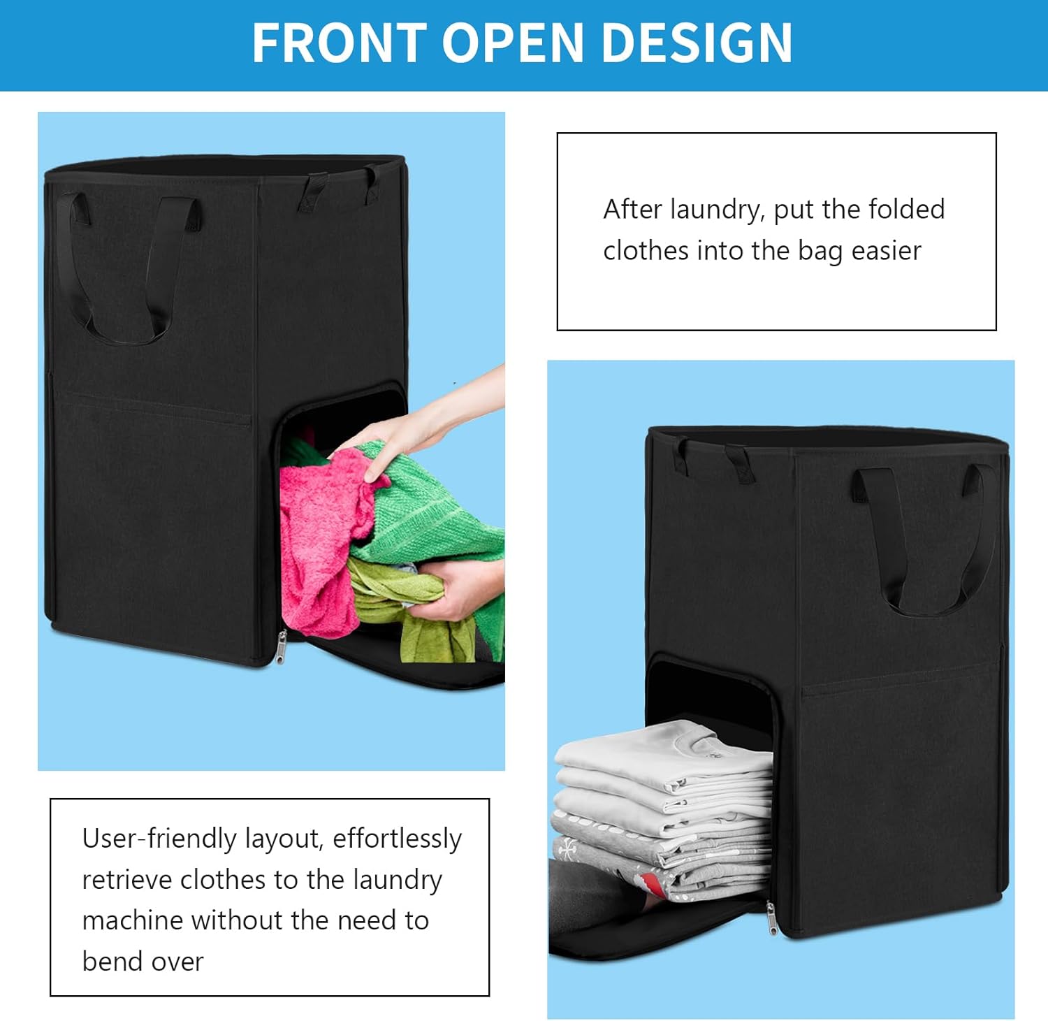 Laundry Backpack Bag, Bukere Extra Large 2 in 1 Laundry Hamper Basket for College Students Dorm